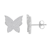 10 Karat White Gold 0.88 Carat Diamonds Butterfly Earrings-0132302-WG