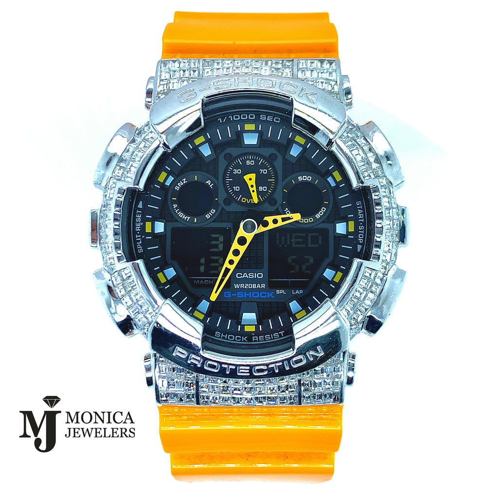 GShock 120YellowBG Emerald Cut 11.76ctw