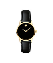 Load image into Gallery viewer, Ladies Movado Stainless Steel Black and Gold Museum 0607275