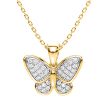 Cargar imagen en el visor de la galería, 10 Karat Yellow Gold 0.20 Carat Diamonds Butterfly Pendant-0825993-YG