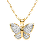 10 Karat Yellow Gold 0.20 Carat Diamonds Butterfly Pendant-0825993-YG