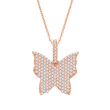 Load image into Gallery viewer, 10 Karat All Rose Gold 0.47 Carat Diamonds Butterfly Pendant-0832850-ALR