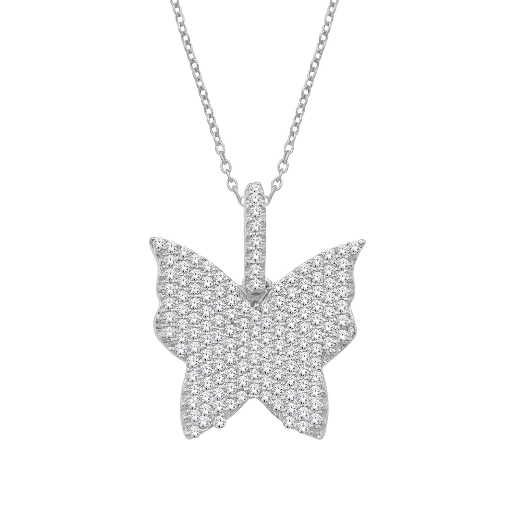 10 Karat White Gold 0.47 Carat Diamonds Butterfly Pendant-0832850-WG