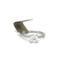 Cargar imagen en el visor de la galería, 14k White Gold Round cut Lab Grown IGI Certified Engagement Ring