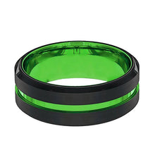 Cargar imagen en el visor de la galería, TESLA Acid Green Tungsten Men&#39;s Wedding Band