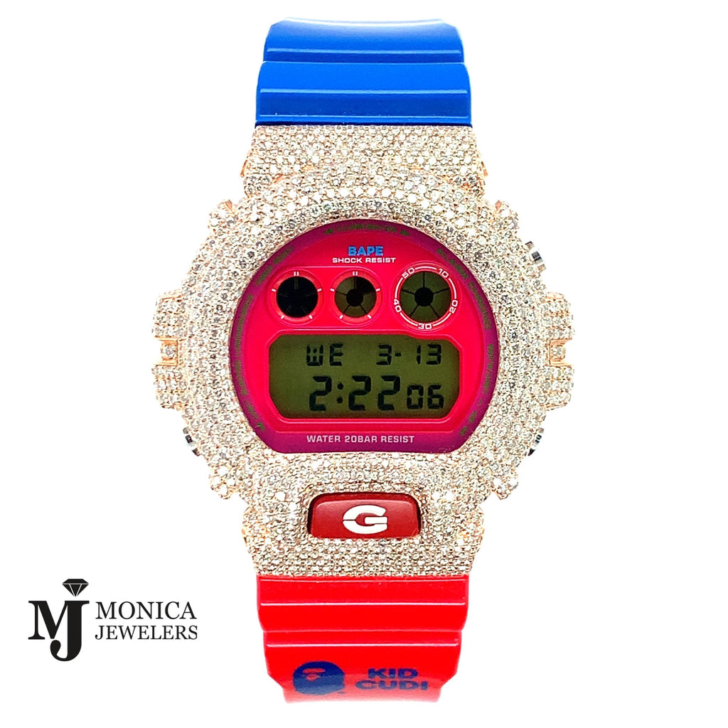 GShock Red/Blue “KID CUDI” BAPE VS Honeycomb 14.81ctw