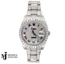 Load image into Gallery viewer, Preowned 41mm Stainless Rolex Bussdown 15ctw (116300)