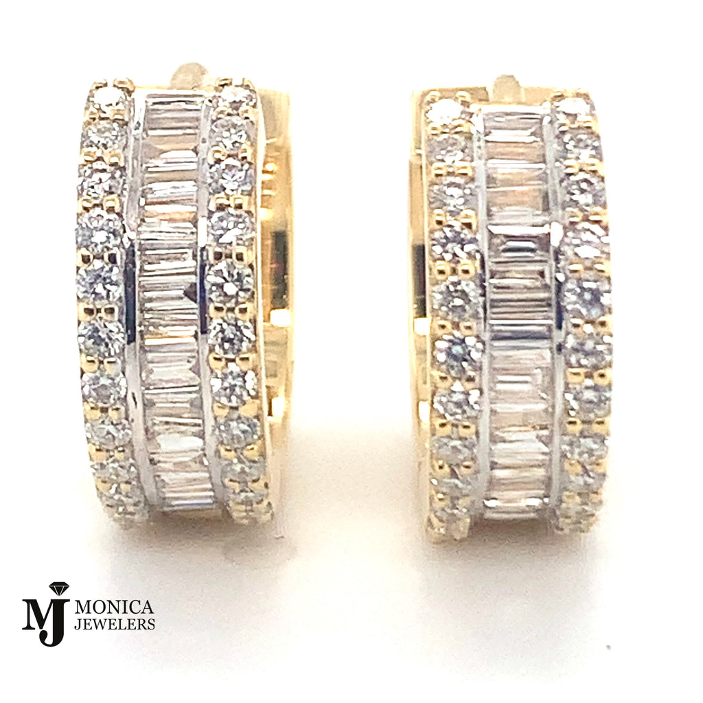 10k YG Small Diamond Hoops 0.54ctw