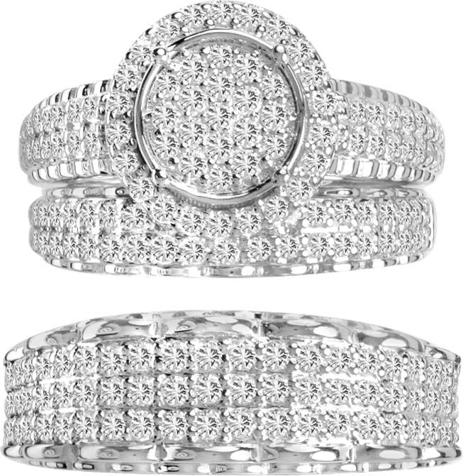 14K 2.00CT Diamond TRIO SET