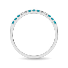 Cargar imagen en el visor de la galería, 14K White Gold 1/4 Ct.Tw. Alternate Diamond And Aqua Marine Machine Band