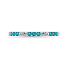 Cargar imagen en el visor de la galería, 14K White Gold 1/4 Ct.tw Alternate 9 Aquamarine and 4 Diamond Machine Band