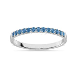 14K White Gold 1/5 Ct.tw Blue Diamond Machine Band