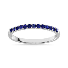 Cargar imagen en el visor de la galería, Blue Sapphire 1/4 Ct.Tw. Ladies Wedding Band in 10K White Gold