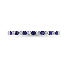 Cargar imagen en el visor de la galería, 14K White Gold 1/4 Ct.tw Alternate Blue Sapphire &amp; Diamond Machine Band