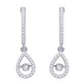 10K White Gold 2/5 Ct.Tw.Moving Diamond Fashion Earrings