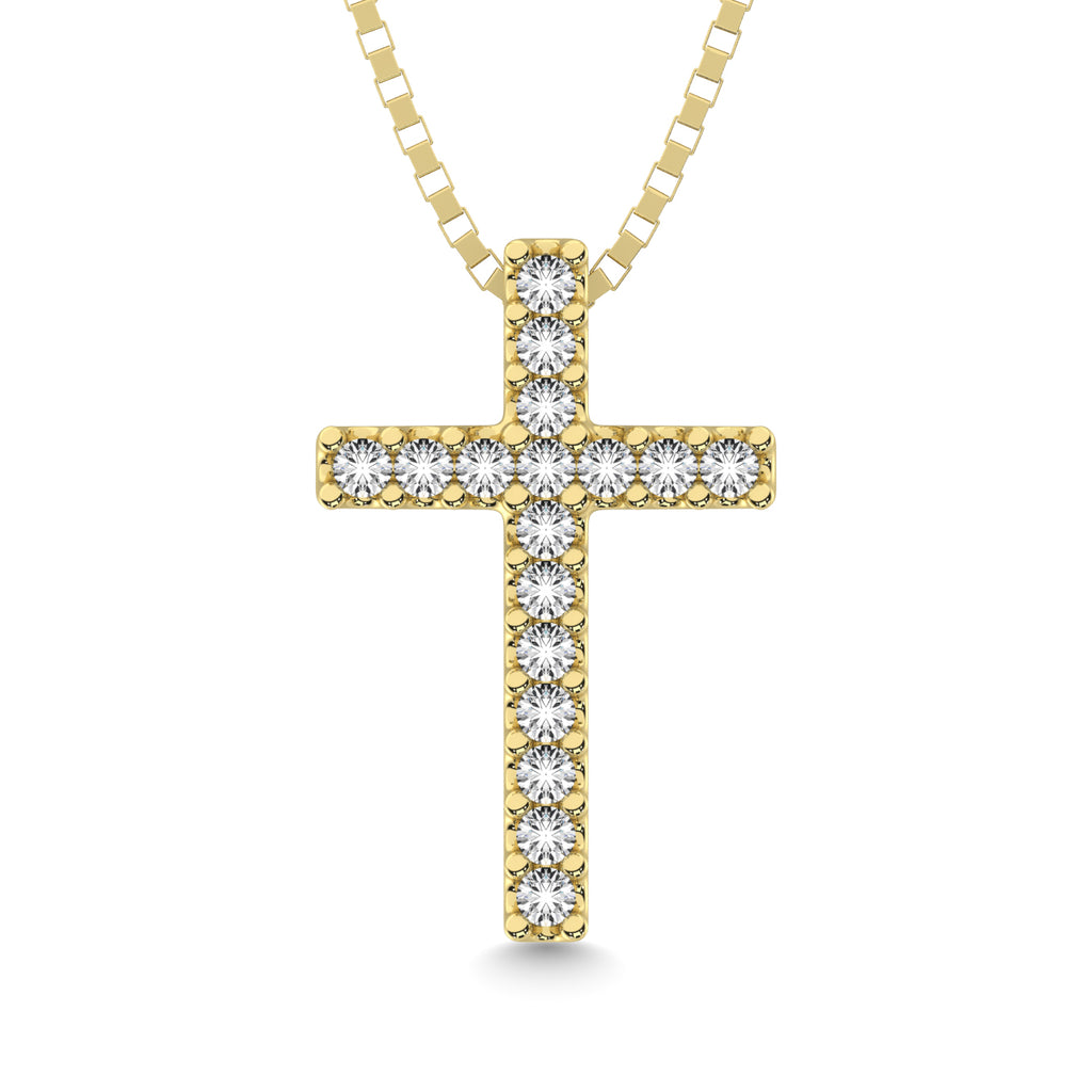 Classic Diamond Cross Pendant 1/10 Ct.Tw. 10K Yellow Gold