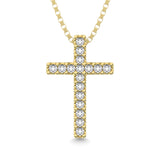 Classic Diamond Cross Pendant 1/10 Ct.Tw. 10K Yellow Gold