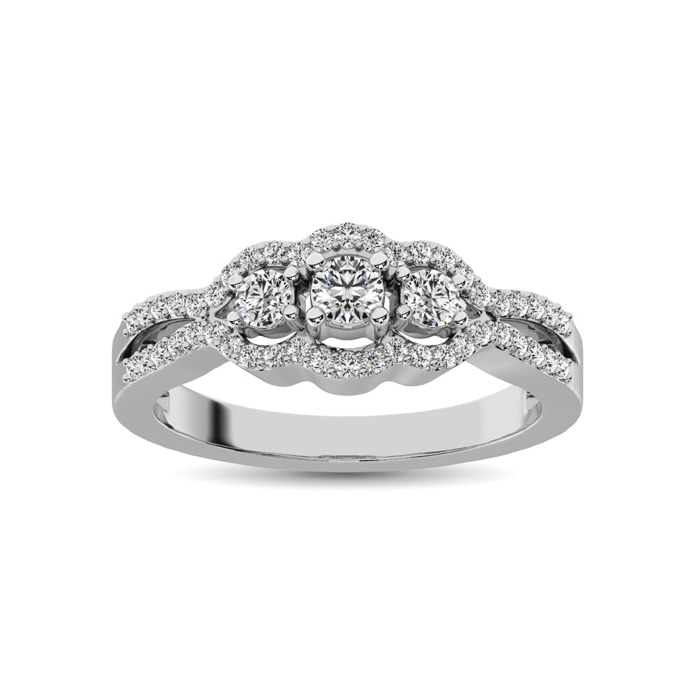 14K White Gold 1/2 Ct.Tw. Diamond Engagement Ring