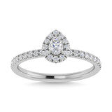 Diamond 3/4 Ct.Tw. Pear Cut Engagement Ring in 14K White Gold