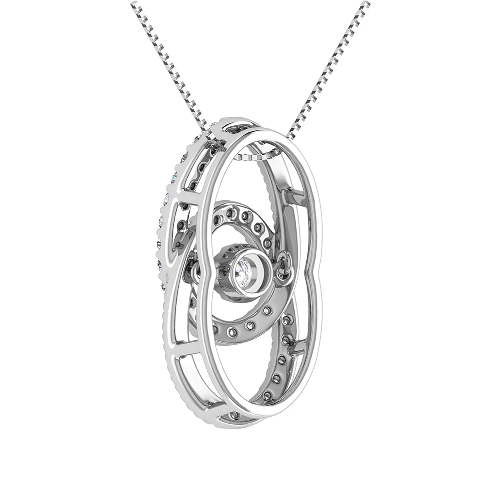 10K White Gold 1/4 Ct Ct.Tw. Diamond Interlinked Oval Shape Pendant