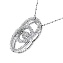 Cargar imagen en el visor de la galería, 10K White Gold 1/4 Ct Ct.Tw. Diamond Interlinked Oval Shape Pendant