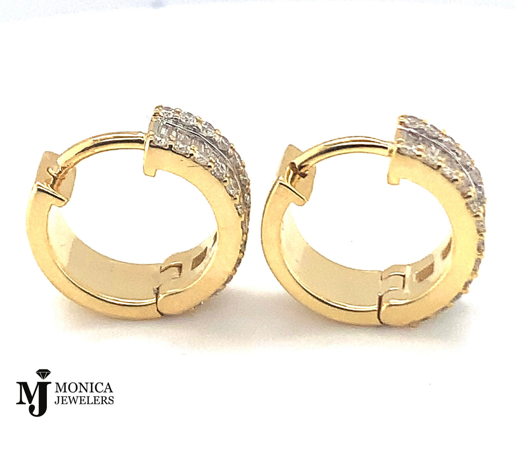 10k YG Small Diamond Hoops 0.54ctw