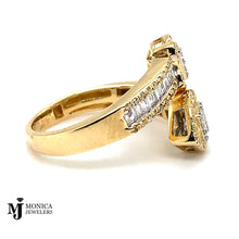 Load image into Gallery viewer, 10k yellow gold diamond heart ring 0.55ctw