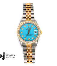 Load image into Gallery viewer, Preowned 31mm Rolex Datejust ‘88 18K/SS Custom Bezel/Dial 2ctw