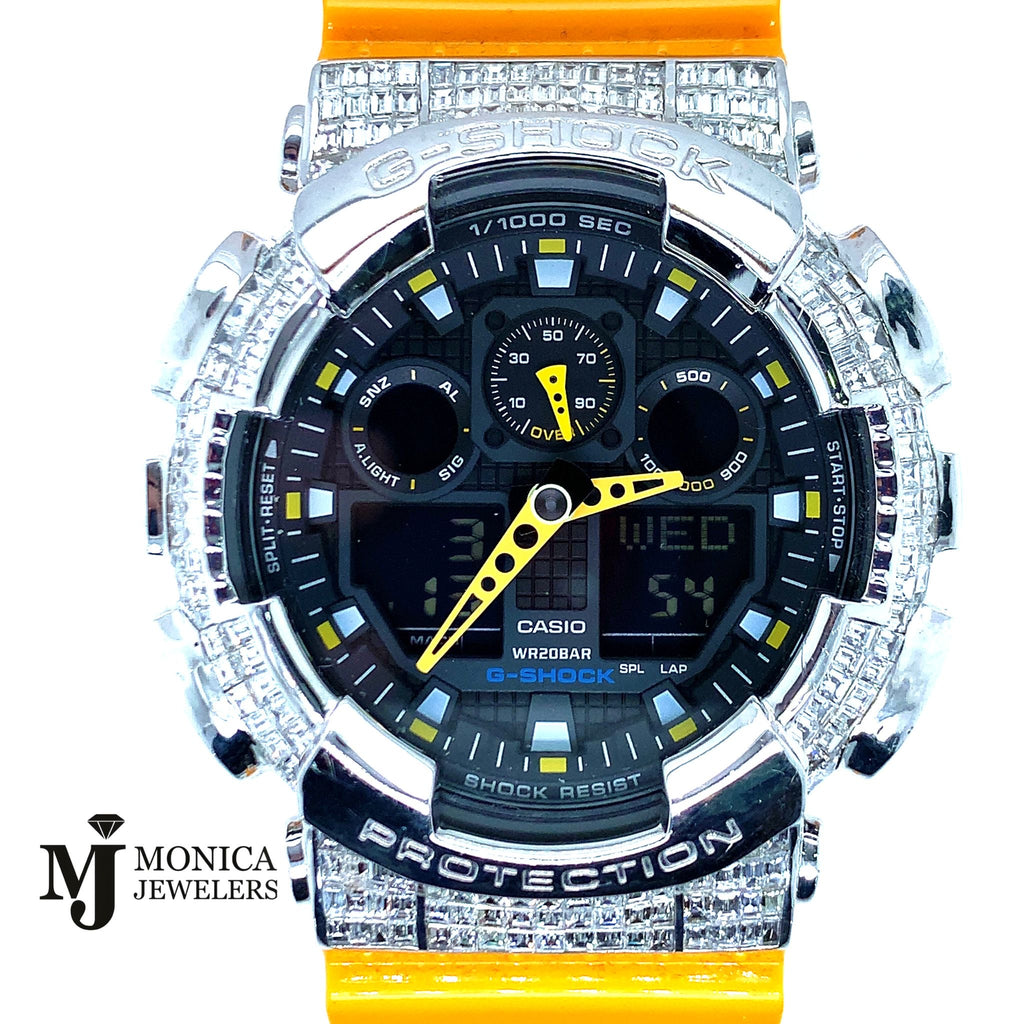 GShock 120YellowBG Emerald Cut 11.76ctw