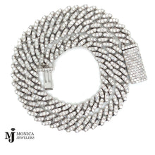 Cargar imagen en el visor de la galería, 925 SS Lab Diamond Cuban Chain 9mm 16.52ctw