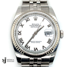 Cargar imagen en el visor de la galería, 36mm Preowned Rolex ‘11 Datejust WH Roman 116200