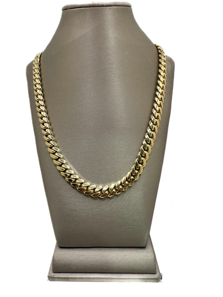 10k Yellow Gold 8mm Solid Miami Cuban Chain