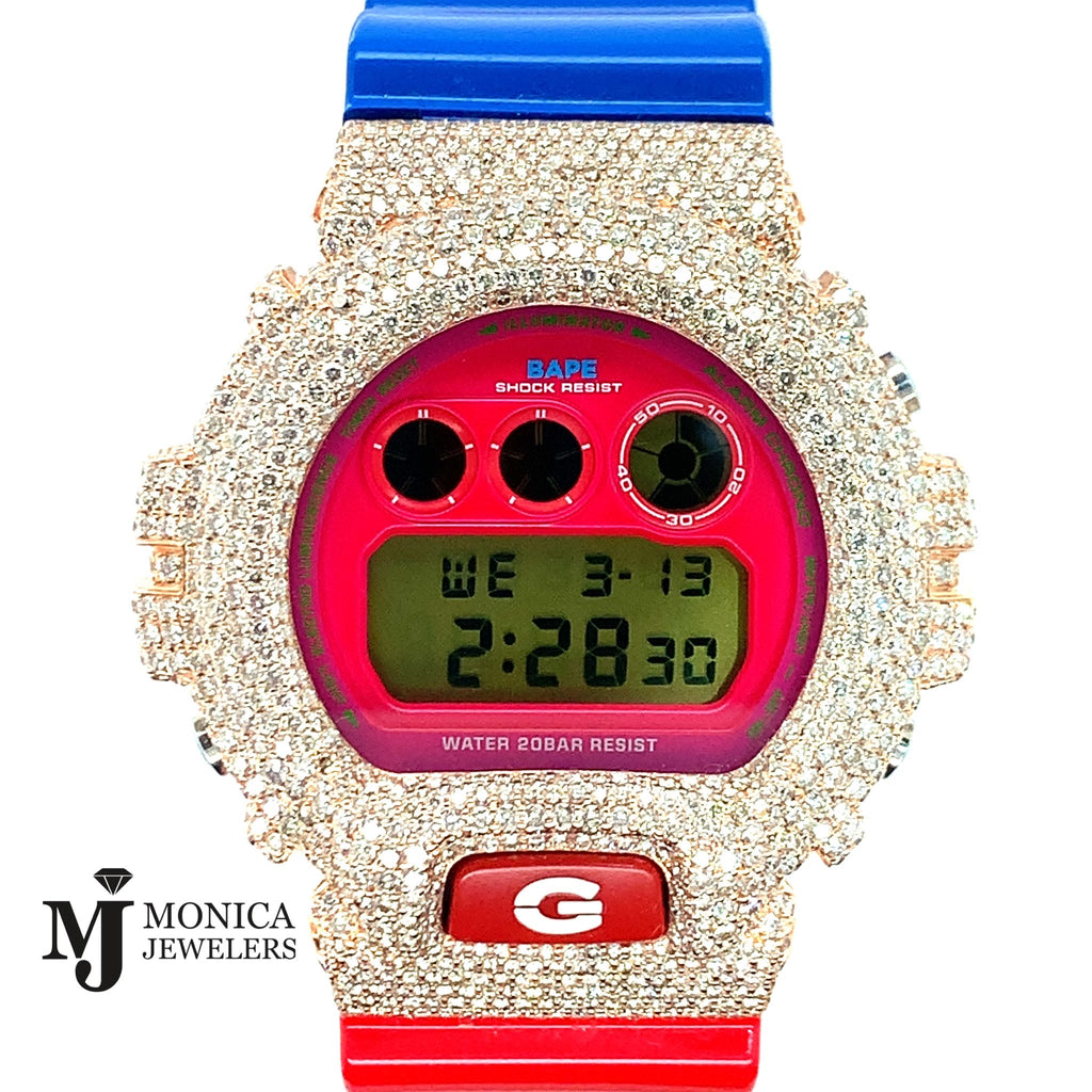 GShock Red/Blue “KID CUDI” BAPE VS Honeycomb 14.81ctw