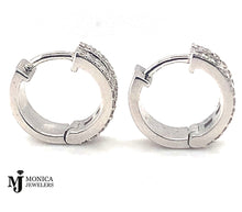 Cargar imagen en el visor de la galería, 10k WG Small Diamond Hoops 0.54ctw