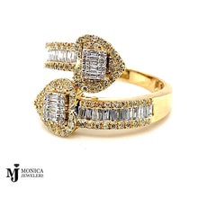 Load image into Gallery viewer, 10k yellow gold diamond heart ring 0.55ctw