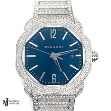 Load image into Gallery viewer, Stainless Bussdown Bulgari Blue 18ctw