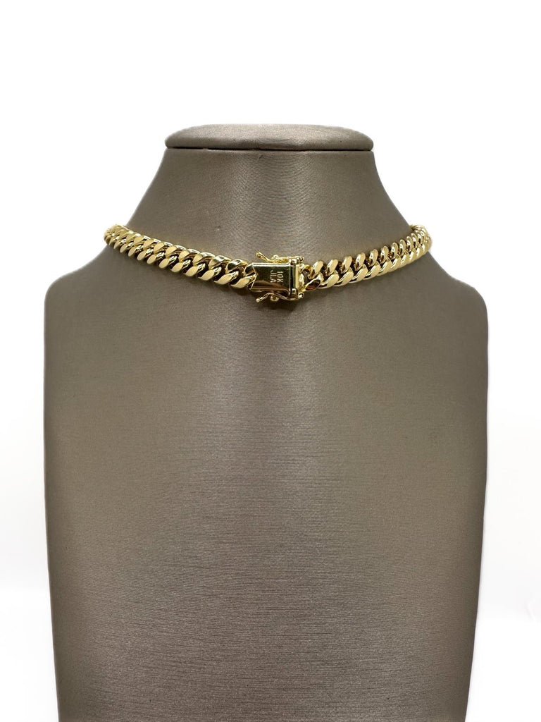 10k Yellow Gold 9mm Solid Miami Cuban Chain