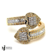 Cargar imagen en el visor de la galería, 10k yellow gold diamond heart ring 0.55ctw