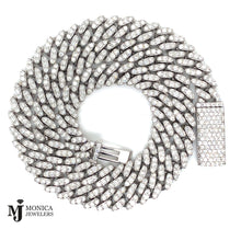 Cargar imagen en el visor de la galería, 925 SS Lab Diamond Cuban Chain 8.5mm 18.5in 14.94ctw