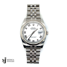 Cargar imagen en el visor de la galería, 36mm Preowned Rolex ‘11 Datejust WH Roman 116200