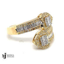 Load image into Gallery viewer, 10k yellow gold diamond heart ring 0.55ctw