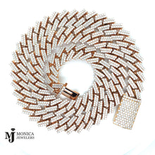 Cargar imagen en el visor de la galería, 925 SS G/P Lab Diamond Cuban Chain 14mm 22inch