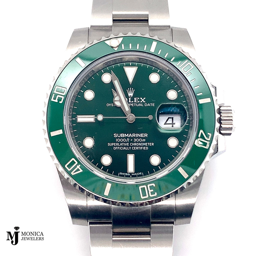 Preowned Rolex Stainless Steel Submariner Hulk 40mm 116610