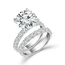 Load image into Gallery viewer, Diamond Bridal Set 3 ct tw Center RD 14k White Gold