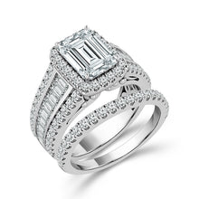 Cargar imagen en el visor de la galería, Diamond Bridal Set 2 ct tw Center EM 14k White Gold