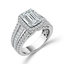 Cargar imagen en el visor de la galería, Diamond Bridal Set 2 ct tw Center EM 14k White Gold