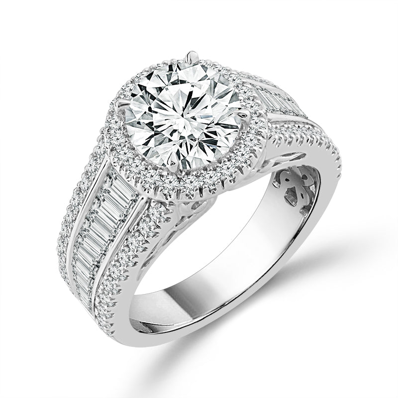 Diamond Bridal Set 2 ct tw Center RD 14k White Gold