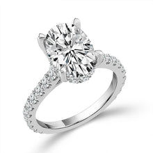 Load image into Gallery viewer, Diamond Bridal Ring 3 ct tw Center OV 14k White Gold