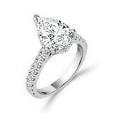 Diamond Bridal Ring 3 ct tw Center PE 14k White Gold