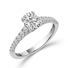 Cargar imagen en el visor de la galería, Diamond Bridal Ring 1/2 ct tw Center OV 14k White Gold